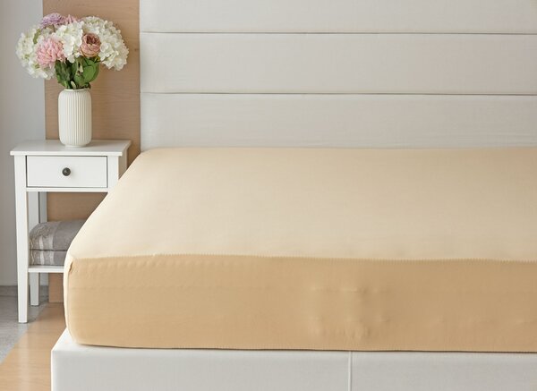 Prestieradlo Pískové ELASTAN PREMIUM Jersey s elastanem PREMIUM 90-100 x 200-220/40