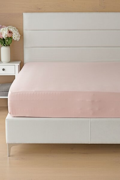 Prestieradlo Pudrové ELASTAN PREMIUM Jersey s elastanem PREMIUM 90-100 x 200-220/40