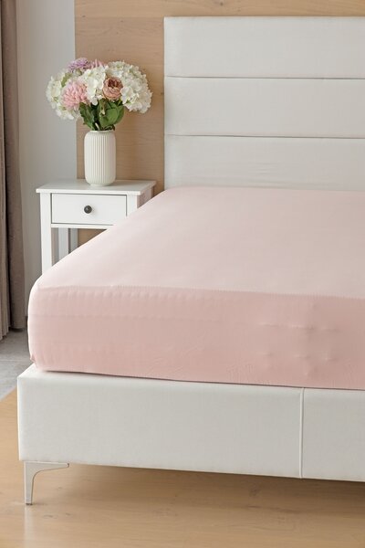 Prestieradlo Pudrové ELASTAN PREMIUM Jersey s elastanem PREMIUM 90-100 x 200-220/40
