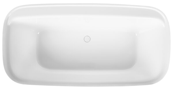 Voľne stojaca vaňa biela akrylátová 160 x 80 cm obdĺžniková moderná vaňa s tenkým okrajom