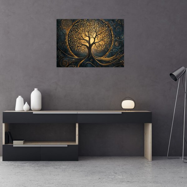 Obraz – Strom so zlatou aurou (70x50 cm)