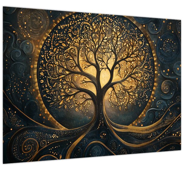Obraz – Strom so zlatou aurou (70x50 cm)