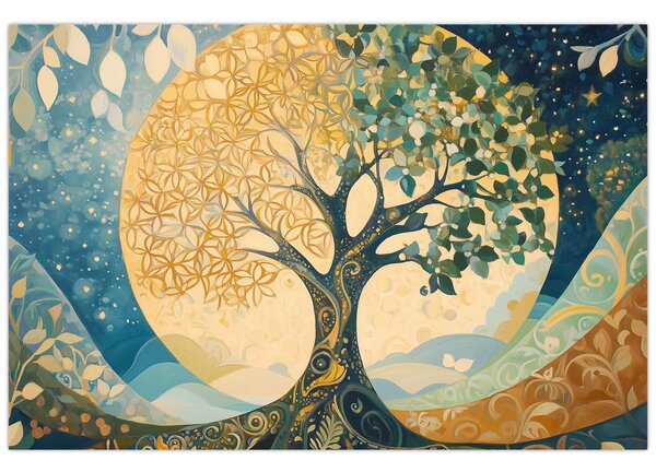 Obraz – Strom života v mesiaci (90x60 cm)
