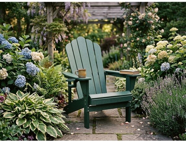 Zelené plastové záhradné kreslo Adirondack – Selection