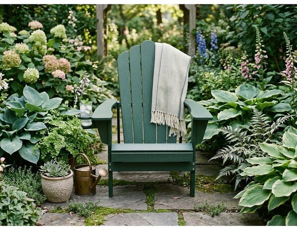 Zelené plastové záhradné kreslo Adirondack – Selection