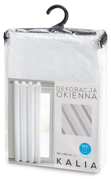 ZÁCLONA NA KRÚŽKOCH KALIA 140X260 CM BIELA