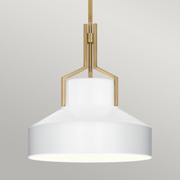 Quoizel QZ-BRECKEN-2P-AB-OPAL - Luster na tyči BRECKEN 2xE27/60W/230V zlatý/biely