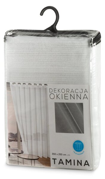 ZÁCLONA NA KRÚŽKOCH TAMINA 350X250 CM BIELA