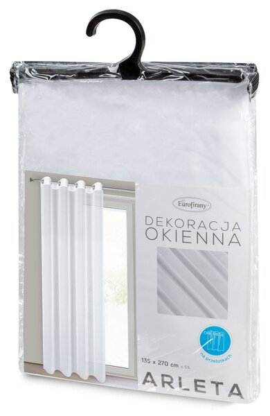 ZÁCLONA NA KRÚŽKOCH ARLETA 135X270 CM BIELA