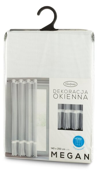 ZÁCLONA NA KRÚŽKOCH MEGAN 140X250 CM BIELA