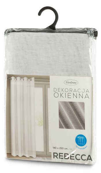 ZÁCLONA NA KRÚŽKOCH REBECCA 140X250 CM BIELA