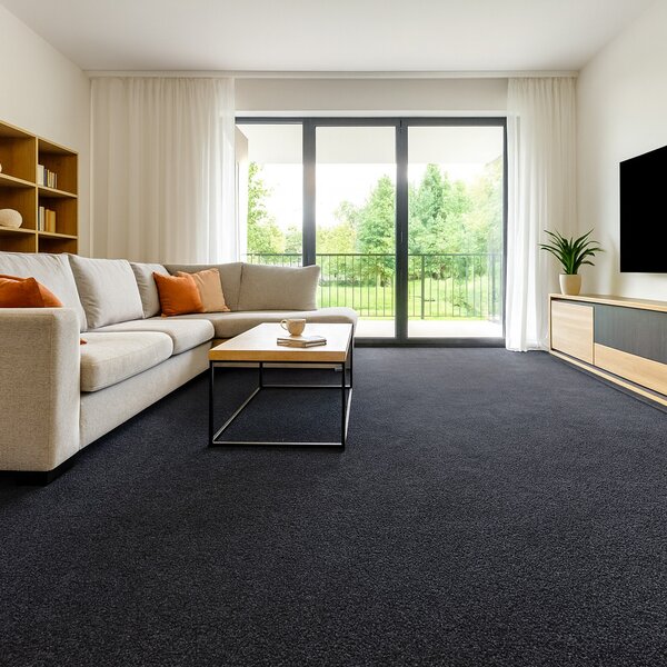 Tapibel , Koberec metráž Supersoft 800 čierny, na mieru, šíře 4m, čierna, ab (mriežka), kancelária