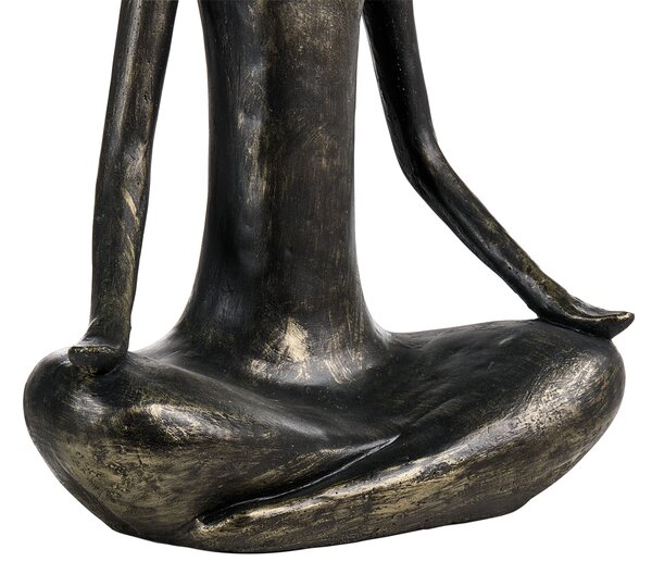 Dekoratívna socha meditujúcej ženy čierno-zlatá oxid horečnatý 38 x 21 x 60 cm záhradná dekorácia