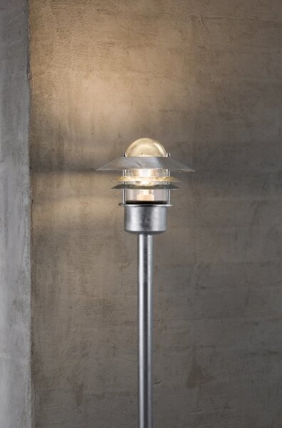 Nordlux - Vonkajšia lampa BLOKHUS 1xE27/60W/230V IP54 strieborná 92 cm