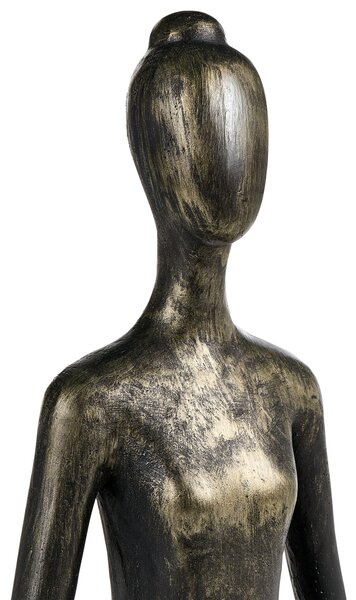 Dekoratívna socha meditujúcej ženy čierno-zlatá oxid horečnatý 38 x 21 x 60 cm záhradná dekorácia