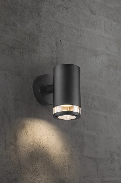Nordlux - Exteriérové nástenné svietidlo BIRK 1xGU10/28W/230V IP44 čierna