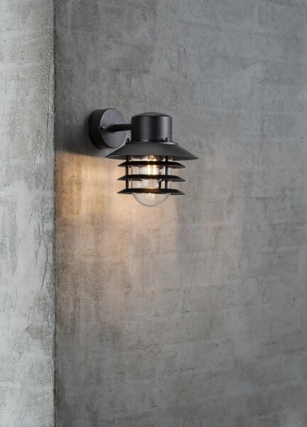 Nordlux - Vonkajšie nástenné svietidlo VEJERS 1xE27/60W/230V IP54 čierna