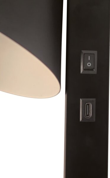 Nordlux - Nástenné svietidlo s USB WILMER 1xE14/40W/230V čierna