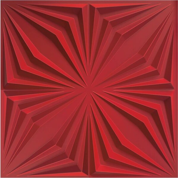 Obkladové panely 3D PVC BRILLANT D126 červený, cena za kus, rozmer 500 x 500 mm, BRILLANT červený, IMPOL TRADE