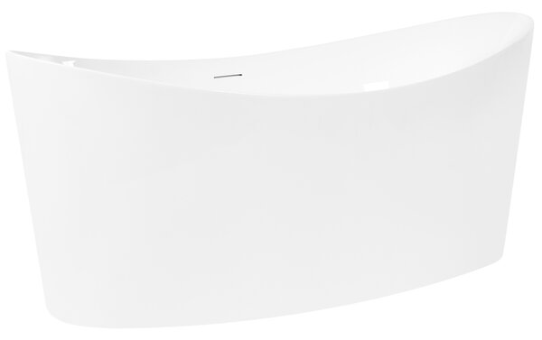 Voľne stojaca vaňa biela akrylátová 173 x 80 cm oválna moderná vaňa s prepadovým systémom
