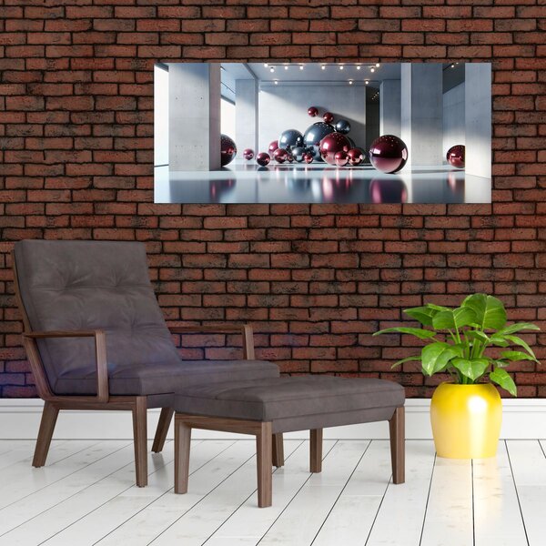 Obraz - 3D priestor s guľami II. (120x50 cm)