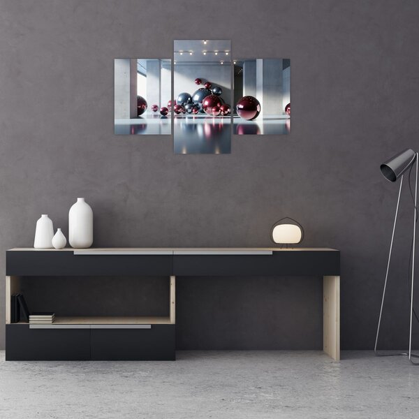 Obraz - 3D priestor s guľami II. (90x60 cm)