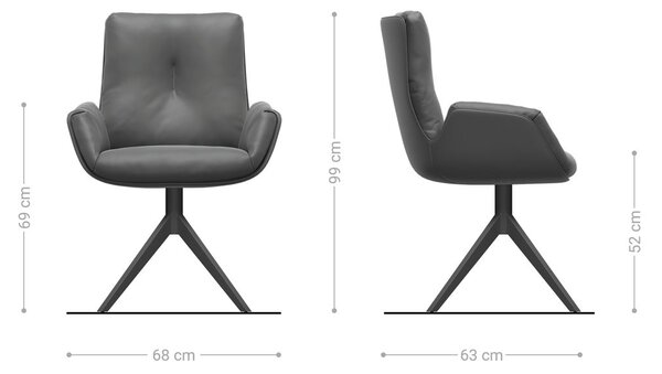 DELIFE Jedálenská stolička Clea-Flex štruktúrovaná látka mäkký sivá krížová podstava široká grafitová 360° otočná hojdacia funkcia