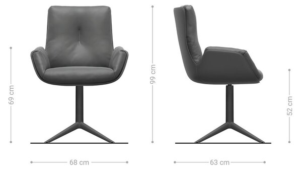 DELIFE Jedálenská stolička Clea-Flex texturovaná látka mäkký sivá krížová podstava čierna 360° otočný hojdacia funkcia