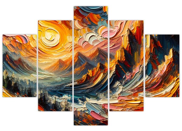 Obraz - Hory zalité slnkom (150x105 cm)