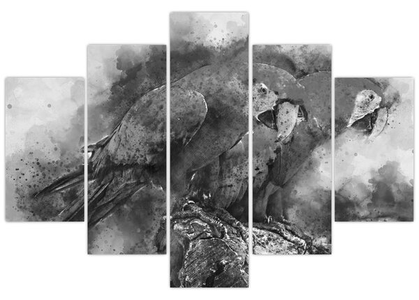 Obraz - Akvareloví papagáje (150x105 cm)