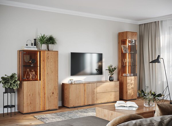 MOOD SELECTION Codoli Široká TV komoda z masívu dubu