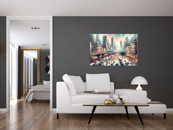Obraz - Život veľkomesta (90x60 cm)