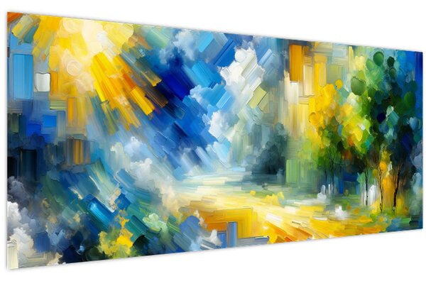 Obraz - Abstraktný slnečný deň (120x50 cm)