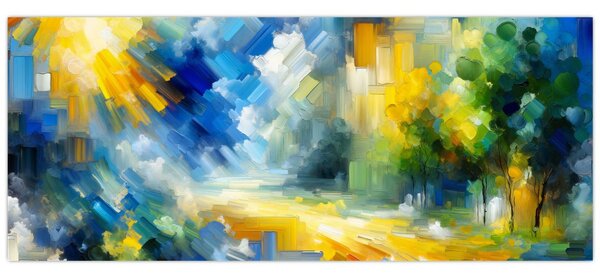 Obraz - Abstraktný slnečný deň (120x50 cm)