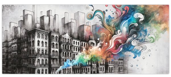 Obraz - Priemyselný život (120x50 cm)