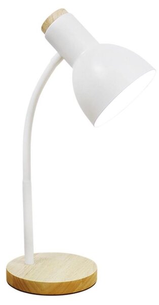 Zuma Line SM-W02-WH - Stolná lampa 1xE27/40W/230V biela/dub