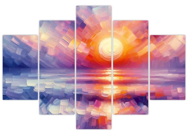 Obraz - Farebný umelecký západ slnka (150x105 cm)