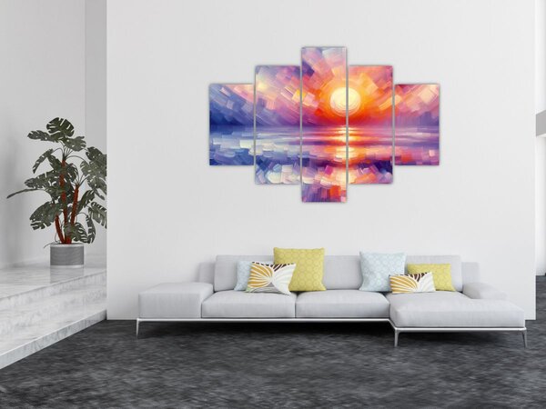 Obraz - Farebný umelecký západ slnka (150x105 cm)