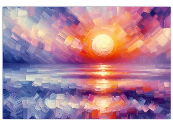 Obraz - Farebný umelecký západ slnka (90x60 cm)