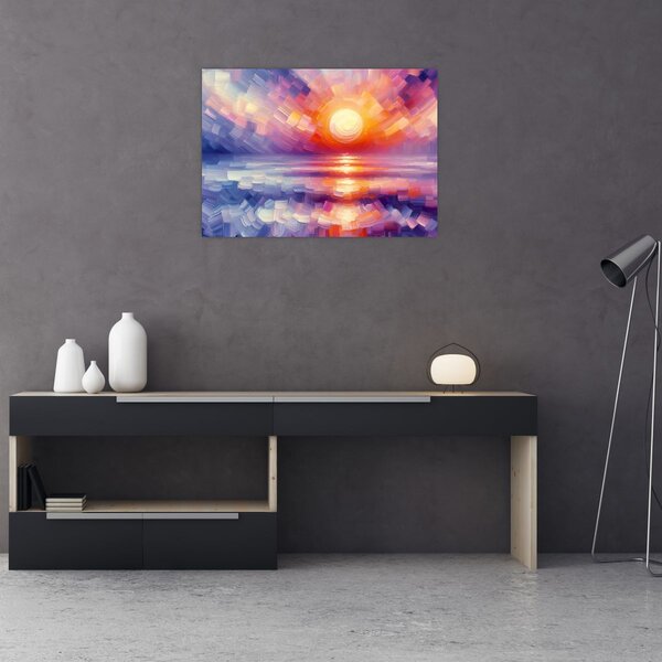 Obraz - Farebný umelecký západ slnka (70x50 cm)