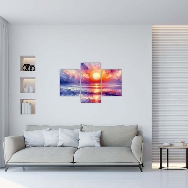 Obraz - Farebný umelecký západ slnka (90x60 cm)