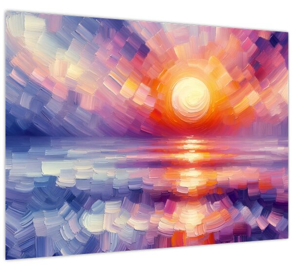 Obraz - Farebný umelecký západ slnka (70x50 cm)