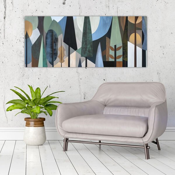 Obraz - Prírodná geometrická abstrakcia II. (120x50 cm)