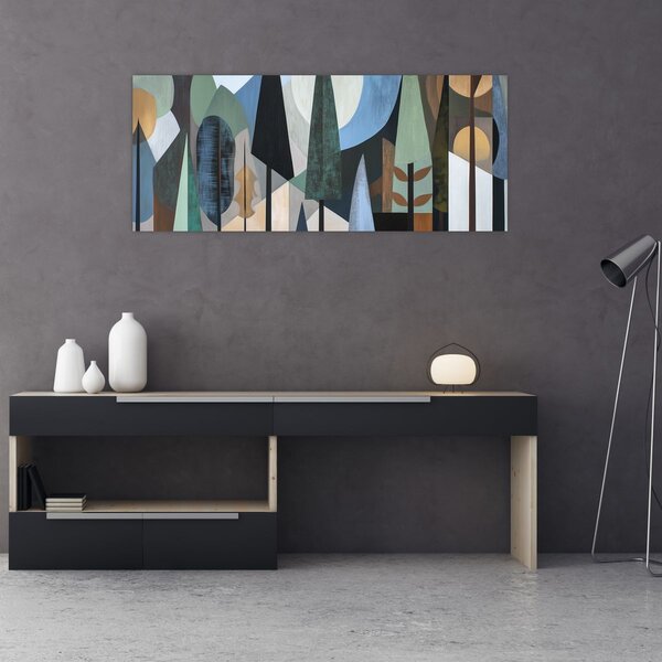 Obraz - Prírodná geometrická abstrakcia II. (120x50 cm)