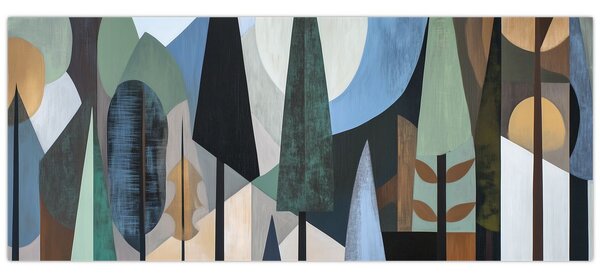 Obraz - Prírodná geometrická abstrakcia II. (120x50 cm)