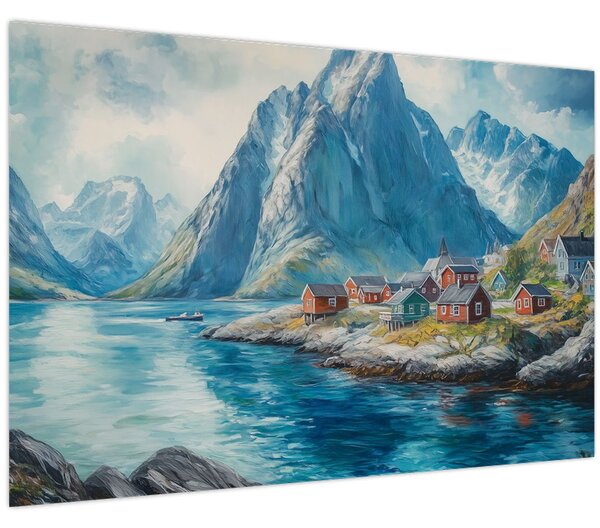 Obraz - Nórska dedinka (90x60 cm)