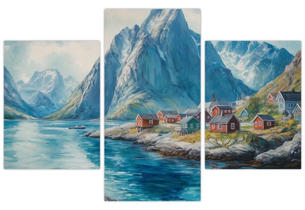 Obraz - Nórska dedinka (90x60 cm)