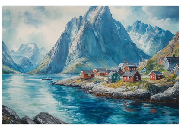 Obraz - Nórska dedinka (90x60 cm)