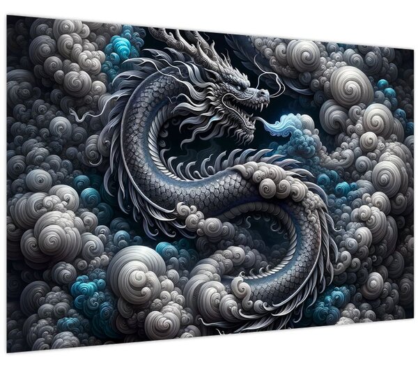 Obraz – Drak v dyme (90x60 cm)