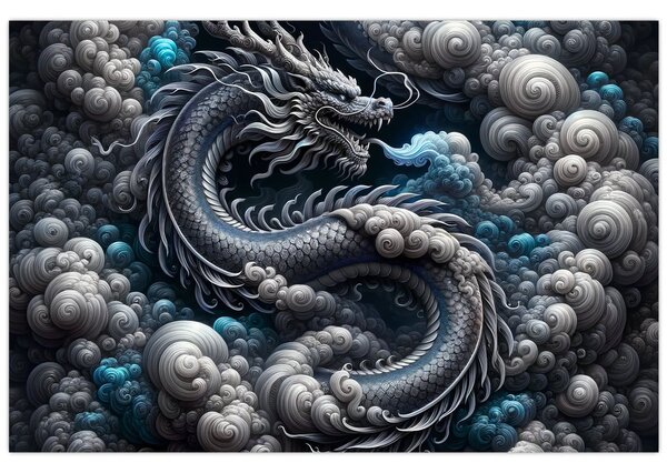 Obraz – Drak v dyme (90x60 cm)